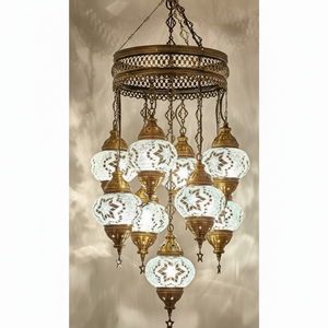 Esta es una hermosa lámpara marroquí de mosaico de varios niveles, disponible a precios al por mayor. - Product Image 1