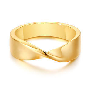 <span class=keywords><strong>Bague</strong></span> en <span class=keywords><strong>acier</strong></span> <span class=keywords><strong>inoxydable</strong></span> de style européen et américain Mobius or femme accessoires de main simples en gros - Product Image 1