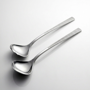 Modest Gridline Texture Stainless Steel Silverware Salad Server With <b>Grid</b> Designer Handles For Household And Everyday Uses - Product Image 1