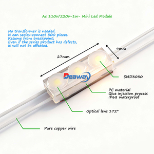 Ac 220V 110V <span class=keywords><strong>Mini</strong></span> <span class=keywords><strong>LED</strong></span> MODULE IP68 không thấm nước 1 Wát <span class=keywords><strong>SMD</strong></span> 3030 cho biển quảng cáo dấu hiệu - Product Image 3
