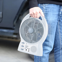 Ventilateur électrique solaire portable pour la maison et l'extérieur, rechargeable, de table, 8 pouces, contrôle numérique, en plastique avec panneau solaire
