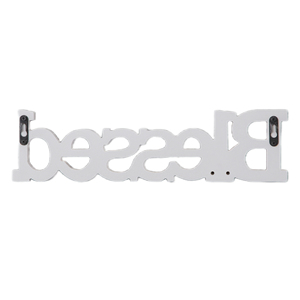 Fatto a mano casale benedetto parola Freestanding segno di ritaglio fatto di legno rustico Home Gallery decorazione <span class=keywords><strong>della</strong></span> parete di legno lettere - Product Image 3