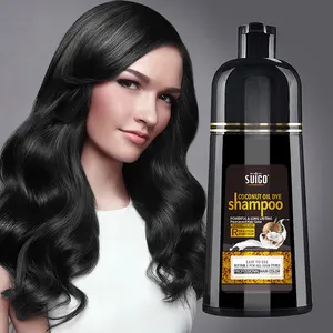 500Ml Natuurlijke Biologische Kokosolie Die Grijs Haar Permanente Zwarte Haarkleur Dye Shampoo