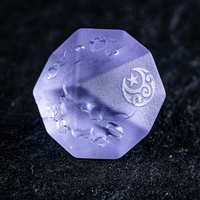 Jeu de dés polyédriques en verre fissuré mat Dés RPG en verre dépoli Dés personnalisés D & D pour donjons et dragons Bleu
