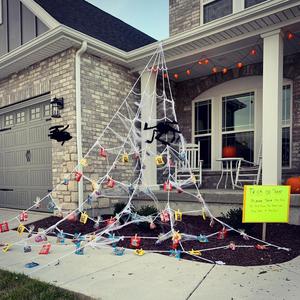 Decorazioni di Halloween festa segreta Ghost Magnator Cotton Mesh Tulle Sticky Giant Spider-Man Shooter Web - Product Image 3