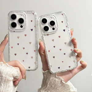 Coque pour iPhone 17 Pro Max, étui souple tendance et élégant avec un cœur scintillant et de grands trous, coque de téléphone antichoc - Product Image 1