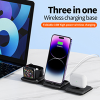 Chargeur sans fil pliable pour iPhone 14 13 12 11 Pro Max X XS XR 8 Plus Apple Watch 8 7 Airpods Pro 3 en 1