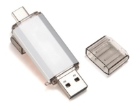 Metal Logo kustom stik memori USB C, Flash Drive USB C jempol jumlah besar 64GB Tipe C OTG 3.0 2 in 1 U Disk 8GB