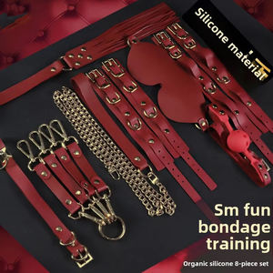 SM大人の大人のおもちゃセット手錠ボールギャグとカップルの情熱の拘束拘束のためのBDSMハーネス目隠しボンデージスーツが含まれています - Product Image 4