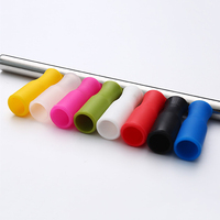 Embouts de pailles en silicone réutilisables sans BPA, 2 tailles, multicolores, accessoires de bar pour pailles en métal, verre, acier inoxydable, OEM