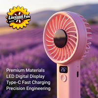 Ventilateur portable à turbine haute vitesse 199 niveaux, entièrement fermé, longue durée, avec affichage numérique USB – Meilleure vente
