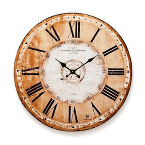 Justaminute Wall <b>Clock</b> 33.5Cm Antique Wood Roman Numerals Quartz Mechanism - Product Image 2