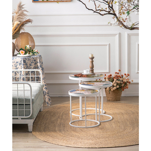 Cổ Điển Phong Cách Độc Đáo Cổ Kim Loại Khung & Thủy Tinh Hàng Đầu Bàn Cà Phê Thiết Kế Sang Trọng Kim Loại Sofa Bảng Bên Tại Không tốn kém giá - Product Image 2