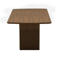 Table à manger rectangulaire ATUNUS de style luxe léger avec pieds arqués en bois clair, petite table de salle à manger pour salon domestique