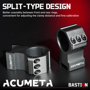 ACUMETA 30mm <strong>Scope</strong> Rings - Triple-Screw Clamp for 20mm <strong>Rails</strong>, 1.4 Inch Height (Gray) - Product Image 4