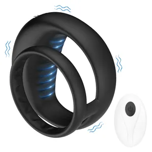 Personalizable impermeable Control remoto huevos vibración anillos masturbación masaje App vibrador doble pene anillo