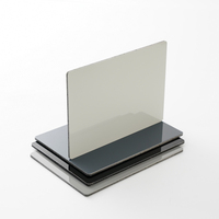Panneau composite en aluminium gris foncé brillant avec revêtement FEVE 1220x2440mm pour panneaux de façade architecturale