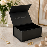 Boîte cadeau magnétique pliable de luxe avec logo personnalisé, boîte d'emballage en carton pliable pour cosmétiques, vêtements avec couvercle magnétique
