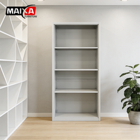 Armoire de classement en acier sans porte, 4 étagères réglables, structure KD, design minimaliste, solution de rangement durable pour la maison, le bureau ou la chambre