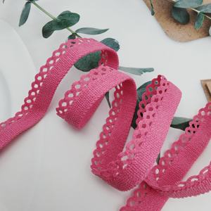 Cinta elástica de tejido grueso de grano ondulado personalizada, cinta con asa para bolsa, cinta con borde de flores, Spandex/nailon de 1cm/5cm para un estilo ecológico - Product Image 2