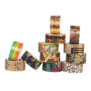 Animal Print Washi Tape 12 <b>Rolls</b> Gold Foil Leopard Pattern Craft Decor Gift <b>Wrap</b> Supplies - Product Image 5