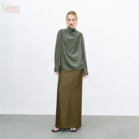 Fabricant d'Abaya, Ensemble Abaya Modeste Musulman en 2 Pièces, Vêtements en Tricot, Vêtements Islamiques Printemps, Ensemble Coordonné, Femmes Modestes