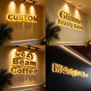 Enseigne 3D à haute luminosité, enseigne en métal vintage, enseigne en lettres en acier inoxydable, enseigne personnalisée avec logo, enseigne lumineuse pour agence immobilière - Product Image 5