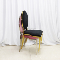 Chaise de salle à manger moderne en acier inoxydable pour la maison, le bureau, banquet de luxe, simple, en métal, pour douche nuptiale, mariage, fêtes d'anniversaire