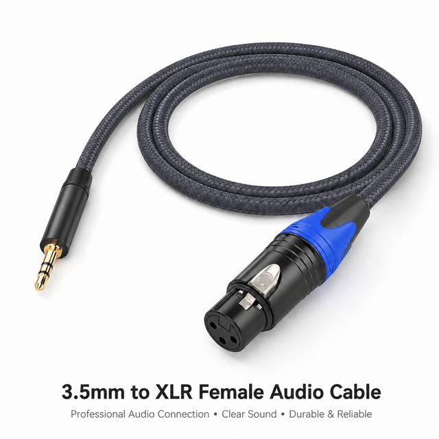 35mm to XLR Female Audio Cable Adapter for Speaker/Earphone/Microphone Use (Nylon Models YY-9735-1.0/1.5/3.0/5.0)