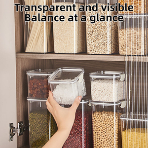 Household Free Airtight Clear Plastic <b>Stackable</b> Kitchen Organizer Cereal <b>Storage</b> <b>Container</b> Dry <b>Food</b> Box Jar with Lids - Product Image 6