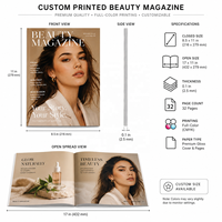 Brochure personnalisée en carton imprimé couleur, catalogue beauté, couverture brillante pour la promotion de marque et le marketing de détail