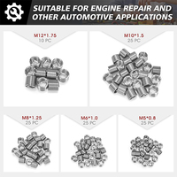 Kit de réparation de filetages métriques et SAE SOOLU 261 pièces en acier HSS, tailles 5/16 ", 3/8 ", 7/16 ", 1/2 ", M5-M12 pour la réparation de moteurs automobiles