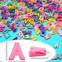 Lot de 10 perles lettres en acrylique 10x12mm, couleur macaron, pour bijoux DIY, perles faites à la main, trou droit 8x2mm, perles lâches pour décoration
