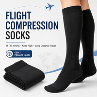 Chaussettes de compression pour le voyage longue distance, hauteur genou, compression graduée, OEM, étiquette privée