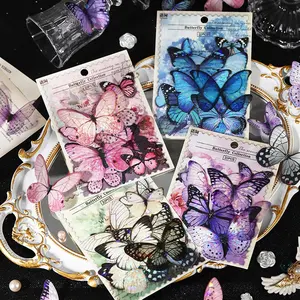 YUXIAN Vintage Butterfly Sticker Retro Card Scrapbook DIY Vintage Journal Material Special-Shaped Decorative Butterfly Sticker