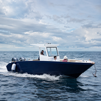 Pour bateau de pêche à console centrale en aluminium de qualité marine de 28 pieds, réservoir de carburant de 350 L, SIMRAM, pêche en haute mer, 6 personnes, CE