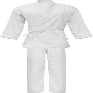 Kimono de karaté pour adultes, blanc, polyester/coton, unisexe, coupe régulière, respirant, 7 oz, anti-rétrécissement, séchage rapide, vêtements d'arts martiaux - Product Image 3