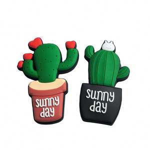 Aimants de réfrigérateur en PVC souple personnalisés en gros, motif cactus, en caoutchouc 3D/2D, avec logo personnalisé - Product Image 6