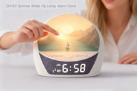 Nouveau Réveil Intelligent Électronique OEM avec Affichage Numérique, Fonction Snooze, Chargement USB, pour Enfants et Adultes, Horloge de Chevet Effet Lever et Coucher de Soleil