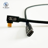 Câble USB-C 3.1 Gen2 personnalisé 240W, projection vidéo 4K, câble de projection 20 Gbps, 5A Type C mâle vers femelle 90 degrés