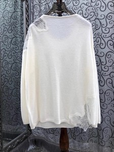 Maglioni di lana di alta qualità nuovi 2025 pullover autunno inverno signora Sexy <span class=keywords><strong>Tulle</strong></span> <span class=keywords><strong>maglia</strong></span> Patchwork manica lunga rosa Beige nero maglioni - Product Image 2