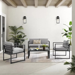 Poltrona di alluminio all'aperto moderna con la tavola laterale per il Patio dell'hotel del cortile o gli insiemi di conversazione del <span class=keywords><strong>balcone</strong></span> - Product Image 2