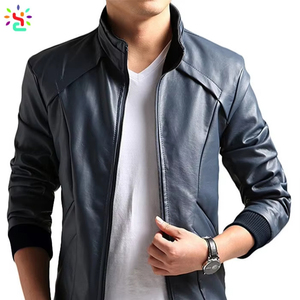 <span class=keywords><strong>Chaqueta</strong></span> de cuero PU para <span class=keywords><strong>hombre</strong></span> al por mayor, abrigo formal de invierno personalizado con cuello alto y procesamiento de revestimiento - Product Image 1