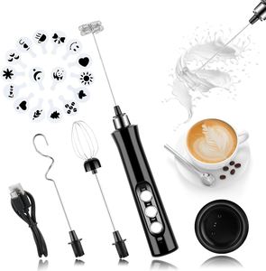Professional Electric Milk Frother 3 Speed Levels <b>USB</b> Rechargeable Handheld Foam Maker Automatic <b>Heating</b> Stirring Household - Product Image 1
