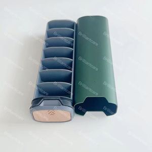 2024 Factory Outlet Green Aluminium Simple Daily Organizer 7 Compartments Portable Case Pill Box to Hold Vitamins Custom - Product Image 4