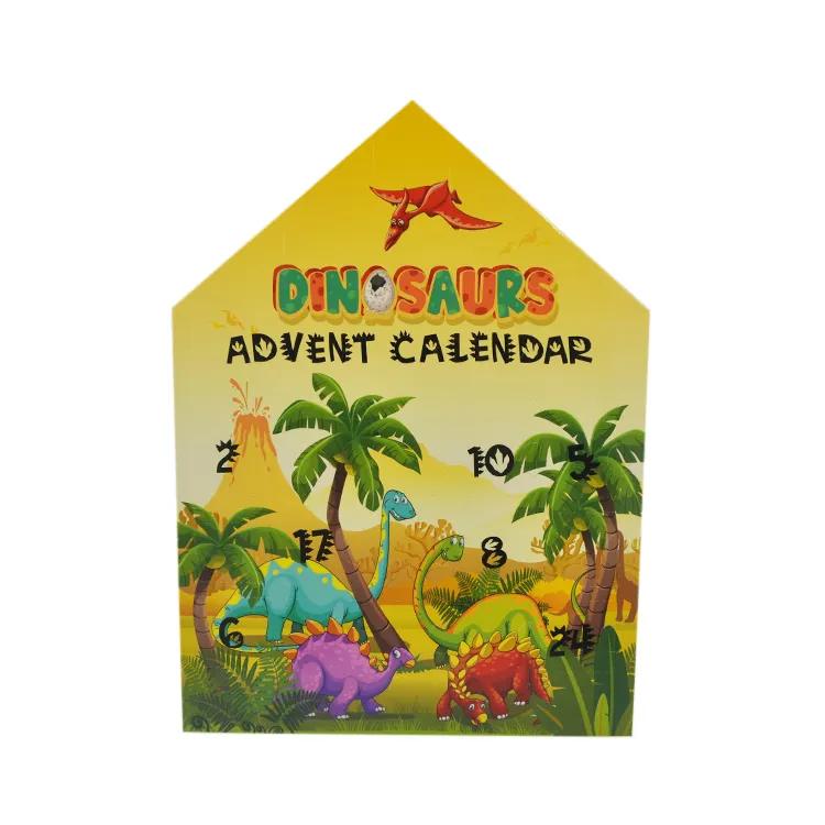 Children Toys New Arrival Empty Dinosaur Toys Art Paper Novelty Advent Calendar Packaging For Kids