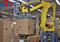Machine de palettisation automatique pneumatique contrôlée par PLC de bonne qualité pour l'empilage de cartons de boissons et d'aliments sur palette