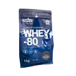 custom printing 1KG whey protein concentrate packaging foil flat bottom plastic bags with zipper