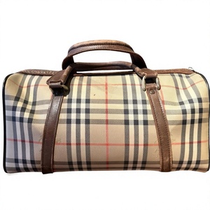 Sac de voyage classique en toile à carreaux avec poignée supérieure et fermeture éclair, unisexe, forme ovale, grande capacité 20-36L, pour le sport - Product Image 1