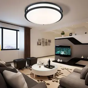 Alta qualidade interior superfície montada luminárias circular ferro acrílico LED teto luzes para uso doméstico